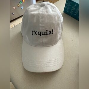 White Baseball Cap with Embroidered Text